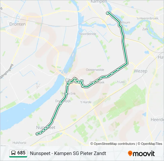 685 Bus Line Map