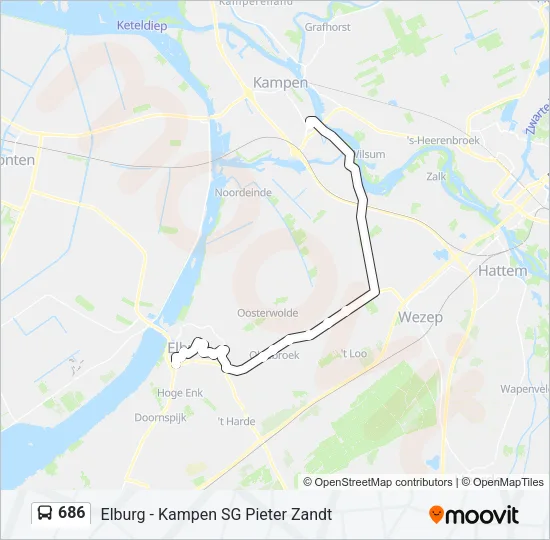 686 Bus Line Map
