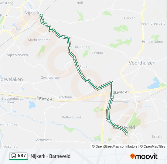 687 Bus Line Map