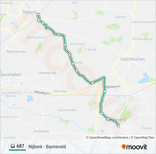 687 Bus Line Map