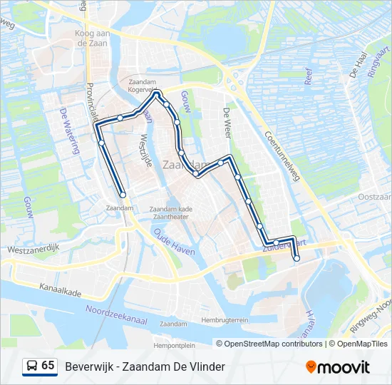 65 Bus Line Map