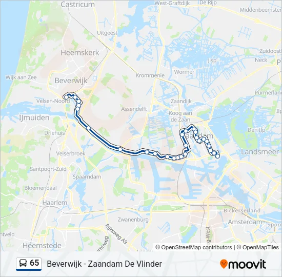 65 Bus Line Map