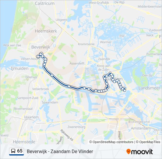 65 Bus Line Map