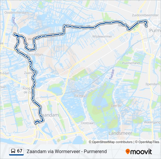 67 Bus Line Map
