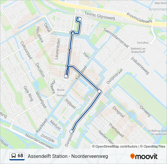 68 Bus Line Map
