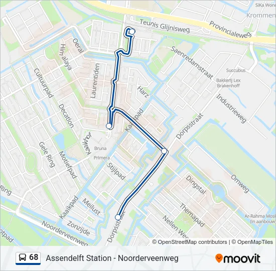 68 Bus Line Map