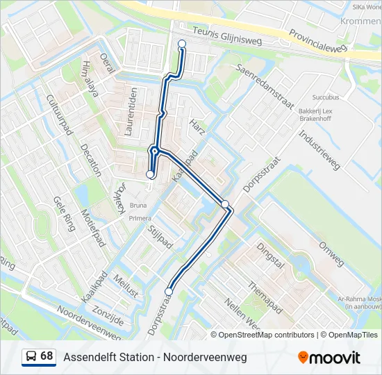 68 Bus Line Map