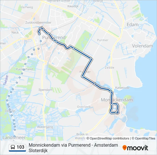 103 Bus Line Map