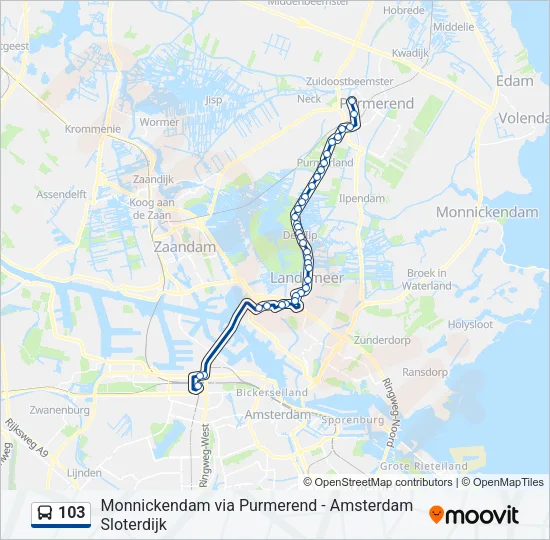 103 Bus Line Map