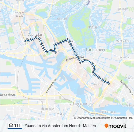 111 Bus Line Map