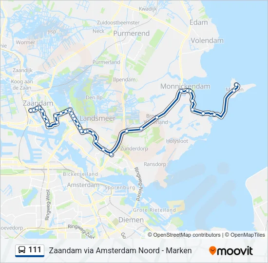 111 Bus Line Map