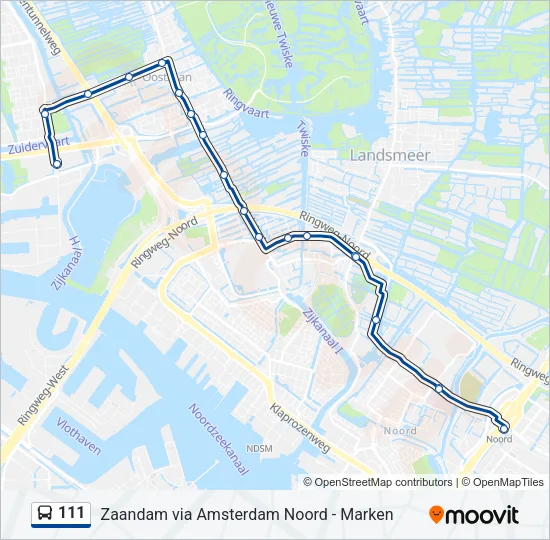 111 Bus Line Map