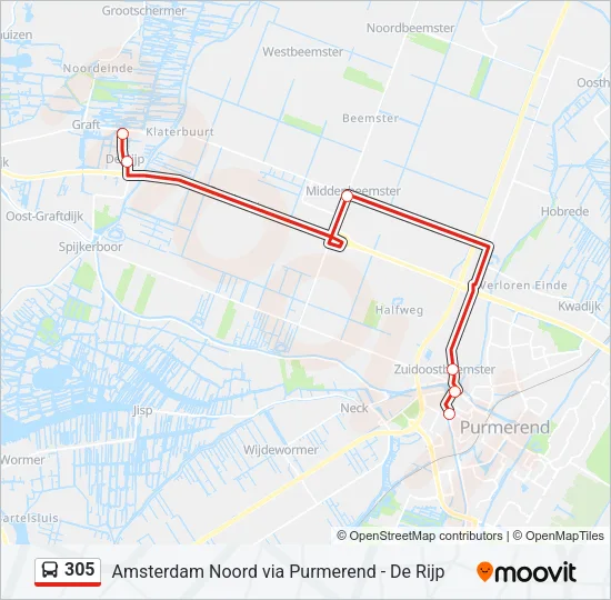 305 Bus Line Map