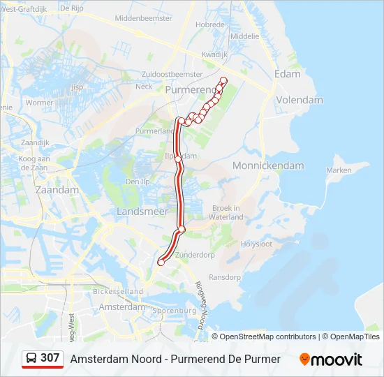 307 Bus Line Map