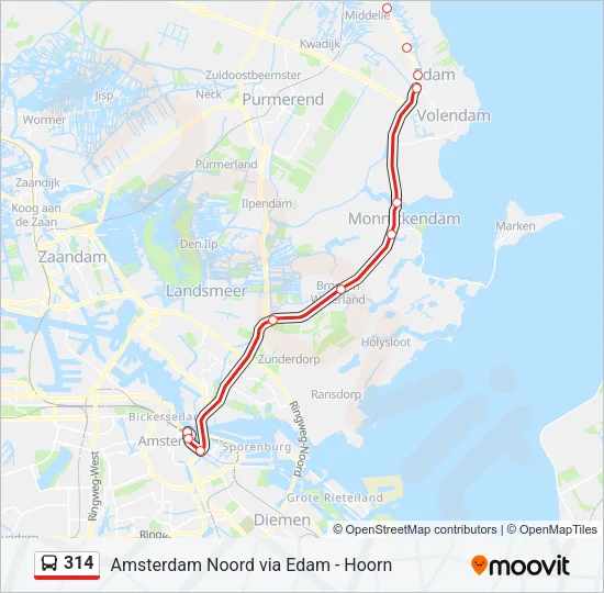 314 Bus Line Map