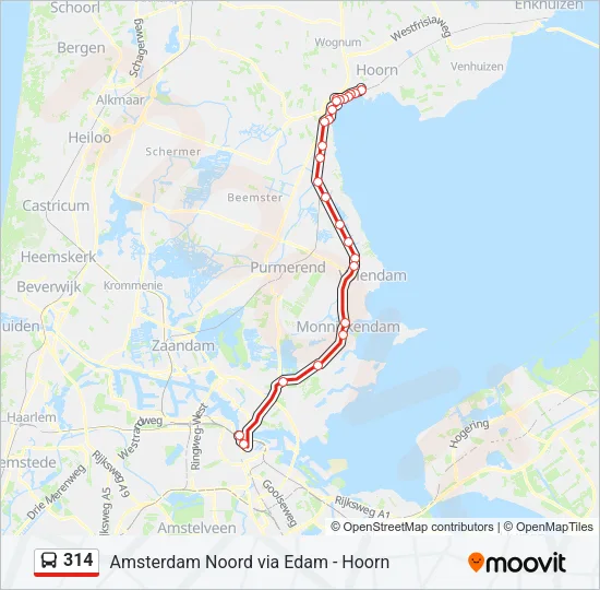 314 Bus Line Map