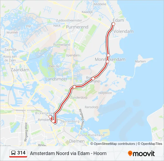 314 Bus Line Map