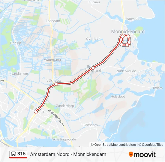 315 Route: Schedules, Stops & Maps - Amsterdam Noord (Updated)