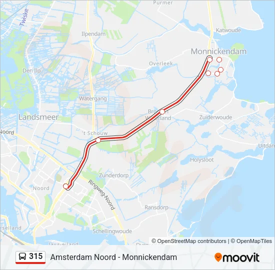 315 Bus Line Map