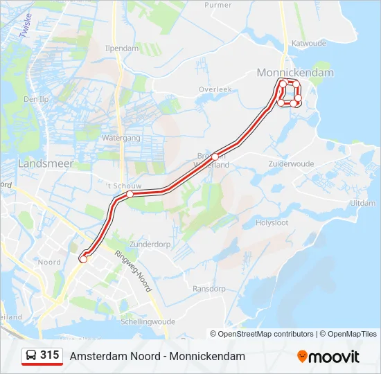 315 Bus Line Map