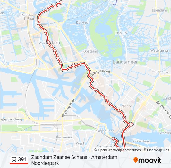 391 Bus Line Map