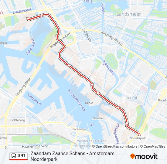 391 Bus Line Map