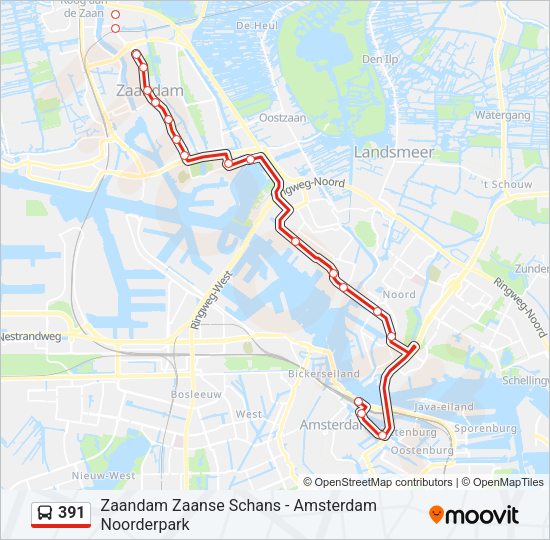 391 Bus Line Map