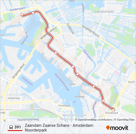 391 Bus Line Map