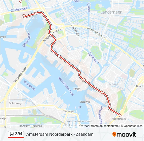 394 Bus Line Map