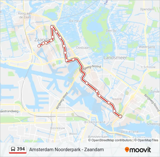 394 Bus Line Map