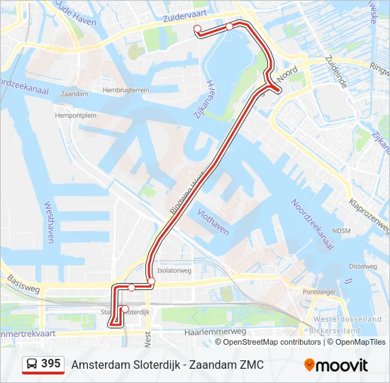 395 Bus Line Map