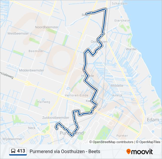 413 Bus Line Map