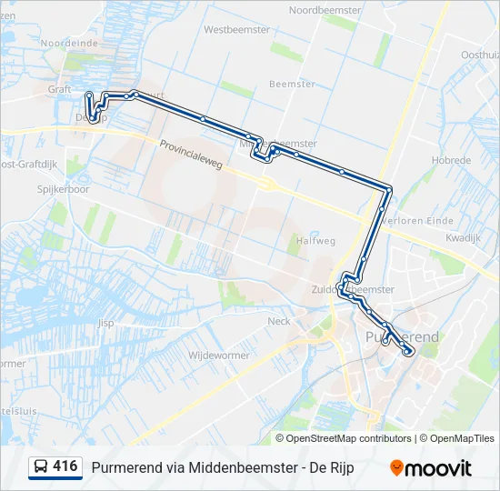 416 Bus Line Map