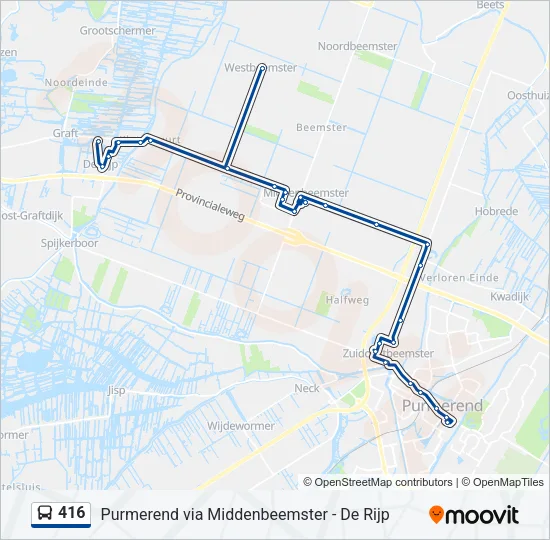 416 Bus Line Map