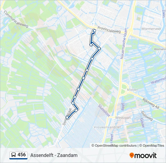 456 Bus Line Map