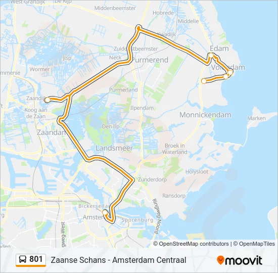 801 Bus Line Map