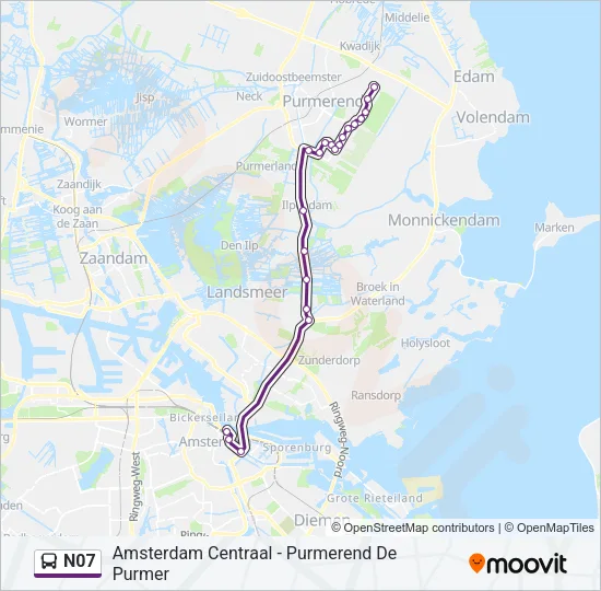 N07 Bus Line Map