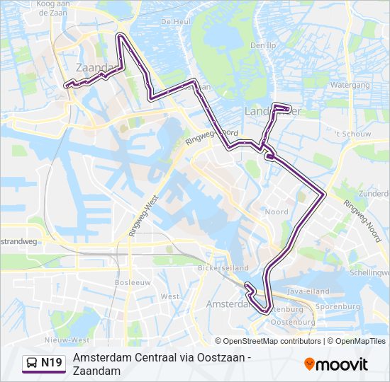 N19 Bus Line Map