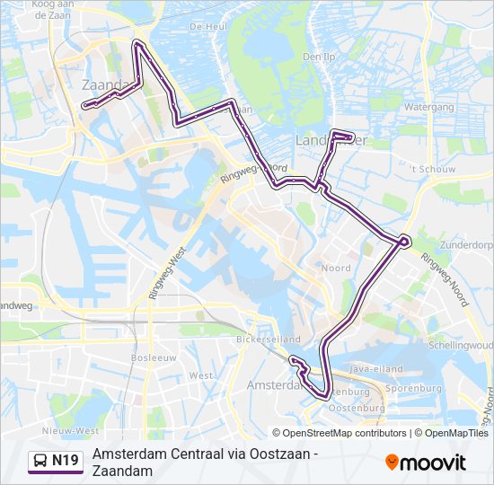 N19 Bus Line Map