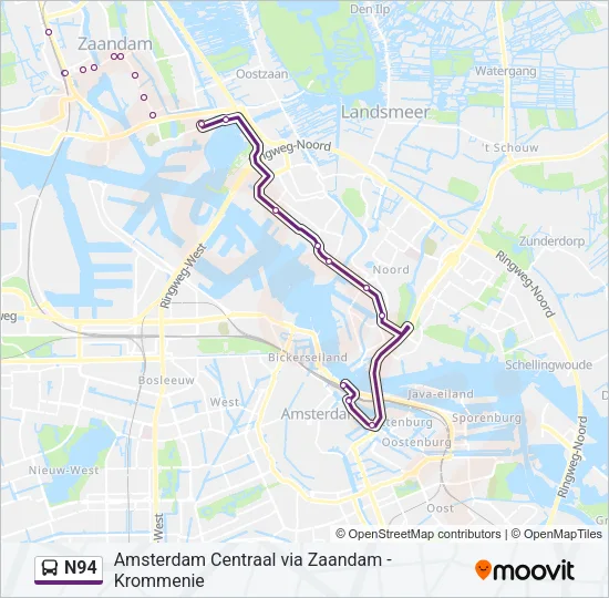 N94 Bus Line Map