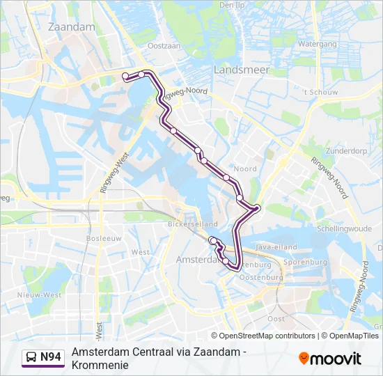 N94 Bus Line Map