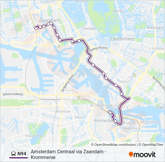 N94 Bus Line Map