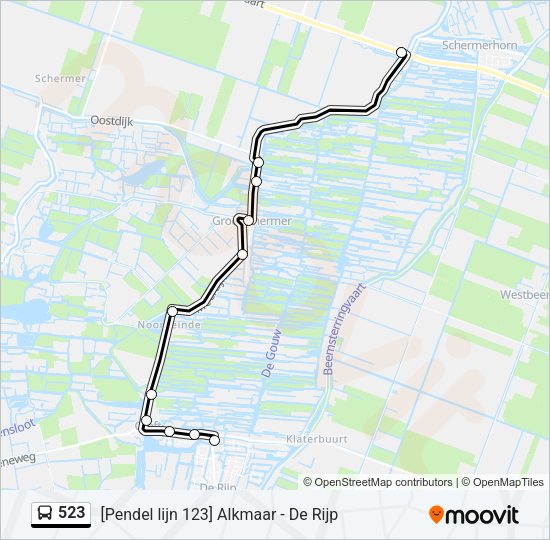 523 Bus Line Map