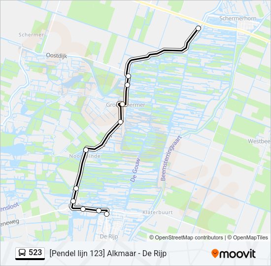 523 Bus Line Map