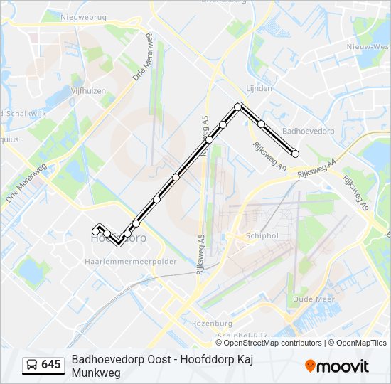 645 Bus Line Map