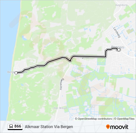 866 Bus Line Map