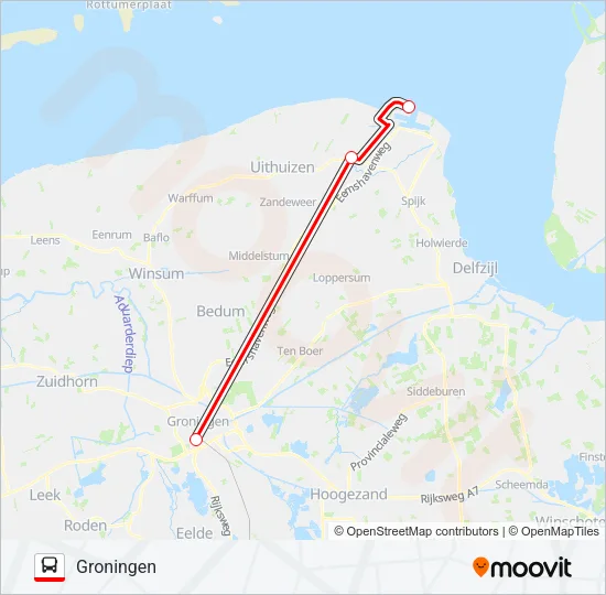 SNELBUS IPV TREIN  Line Map