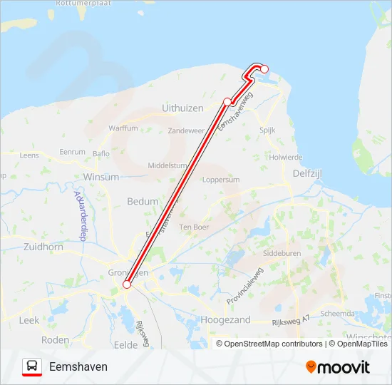 SNELBUS IPV TREIN  Line Map