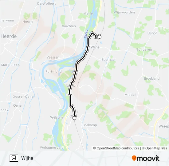 Bus SNELBUS IPV TREIN lijnkaart