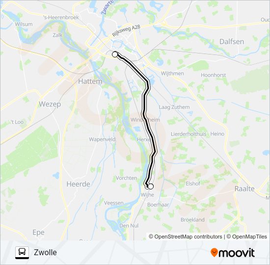 SNELBUS IPV TREIN Bus Line Map